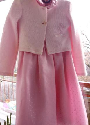 Комплект, костюм (сукня + жакет-болеро), платье и жакет, костюм на девочку 4-5-6 лет.