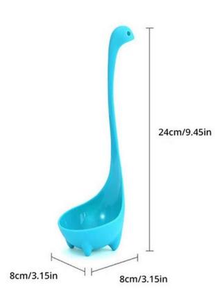 Черпак кухонный "лохнесское чудовище" - длина 24,5см, голова 8*8см, пластик, (зеленее чем на фото)