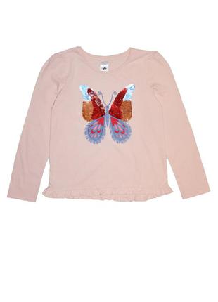 Реглан дівчаткам 140 см з паєтками метелик