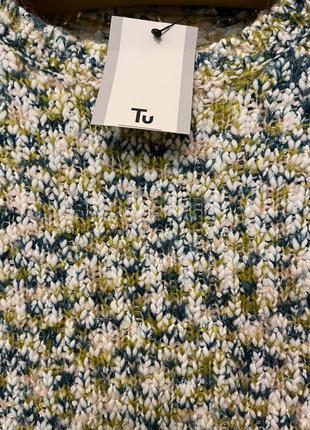 Дуже красивий і стильний брендовий різнобарвний в'язаний светр.8 фото