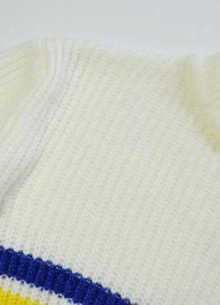 Теплый удлиненный свитер в полоску оверсайз2 фото