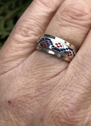 Новое серебряное кольцо «вышыванка», 16.5, 19 размер