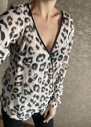 Легка блузка в леопардовий принт від tom tailor2 фото