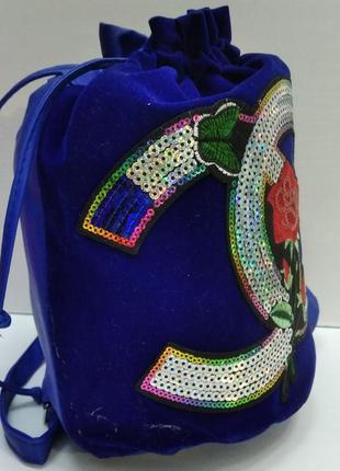 Детский рюкзак на стяжке  (синий) 19-05-1752 фото