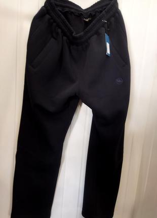 Теплые спортивные штаны на флисе большого размера1 фото
