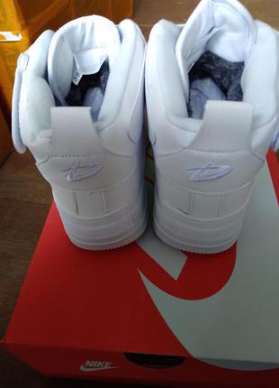 Кроссовки в стиле nike air force белые высокие ,с мехом5 фото