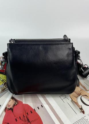 Женская кожаная сумка на три отделения  жіноча шкіряна сумочка7 фото
