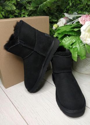 Ugg mini bailey button ii black2 фото