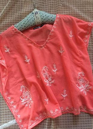 Вышитая легкая туника блуза на девочку boohoo kids