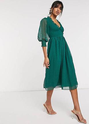 Платье  изумрудное asos design