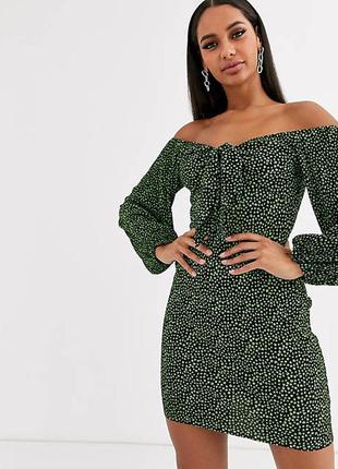 Платье плиссе asos design!изумрудное4 фото