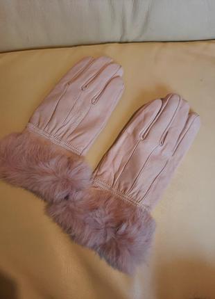 Теплі рукавички шкіряні
