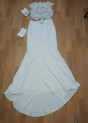 Божественний мікс, вечірній/весільну сукню з ажурним топом4 фото