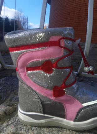 Зимние термо сапоги дутики на овчине, термо ботинки для девочки6 фото