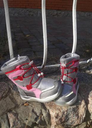 Зимние термо сапоги дутики на овчине, термо ботинки для девочки3 фото