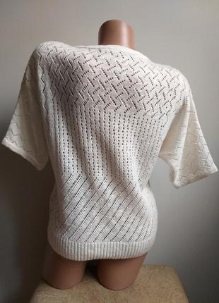 Jagro. вязаная футболка. свитер. пуловер. белый, молочный.5 фото