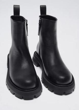 Кожаные ботинки zara 39р