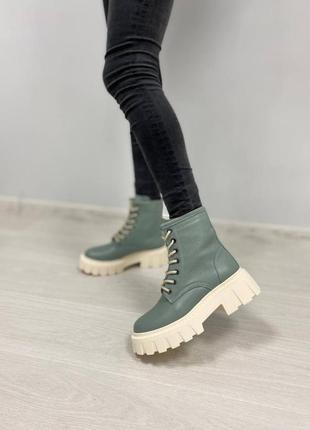 Ботинки натуральная кожа серый зима2 фото