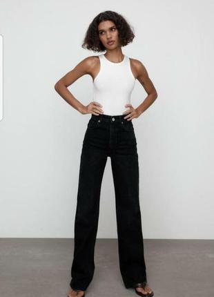 Джинсы палаццо черные zara 36