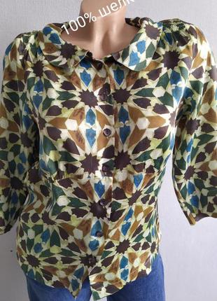 Винтажная шелковая блуза, легкий жакет, в стиле 70-х.
