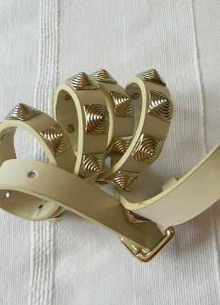 Бежевий пасок жіночий ремінь buckle nickel free обхват 91,5-101,5 см