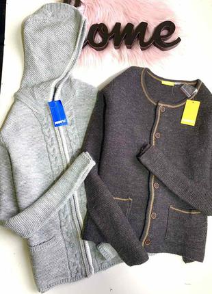 Вязаный с добавлением шерсти кардиган, кофта, пуловер, худи подростка 158-164 pepperts