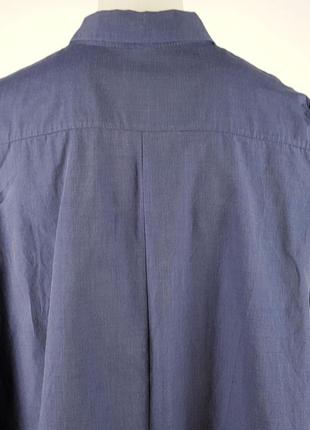 Блузка рубашка "imperial" синяя хлопковая свободная (италия).8 фото