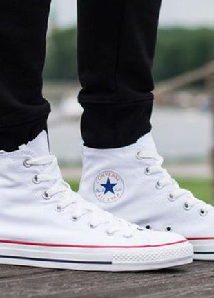 Білі високі текстильні кеди унісекс converse chuck taylor all star 7,5 6,5 us uk 39 eu 25,5 jpn1 фото