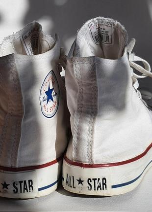 Білі високі текстильні кеди унісекс converse chuck taylor all star 7,5 6,5 us uk 39 eu 25,5 jpn4 фото