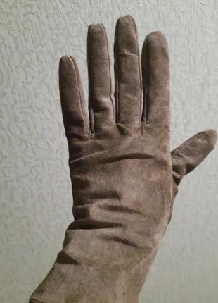 Замшеві рукавички кольору хакі7 фото