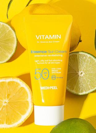 Вітамінний сонцезахисний крем medi-peel vitamin dr. essence sun cream spf 50+/pa+++, 50 ml