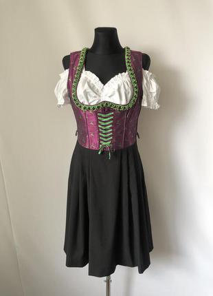 Landhaus салатово-черно-фиолетовый дирндль баварский костюм октоберфест6 фото