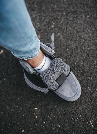 Кроссовки зимние, кросівки зимові nike air force high grey4 фото