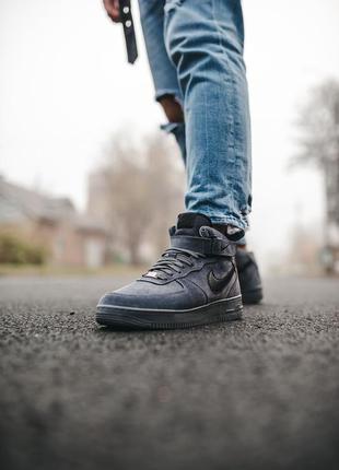 Кроссовки зимние, кросівки зимові nike air force high grey2 фото