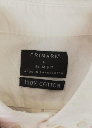 Фирменная шикарная белая классическая рубашка primark 100% коттон7 фото