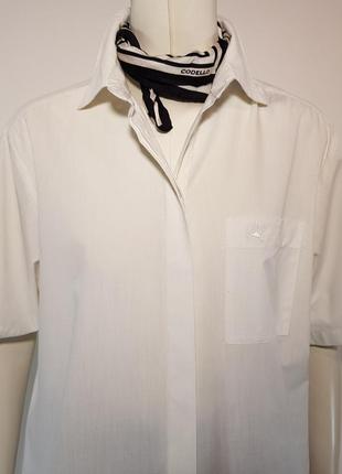 Блузка рубашка классическая белая с коротким рукавом (германия).4 фото