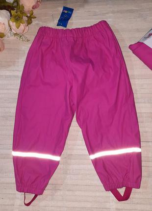 Непромокаемые штаны на флисе/ грязепруфы/водопруфы lupilu розовые1 фото