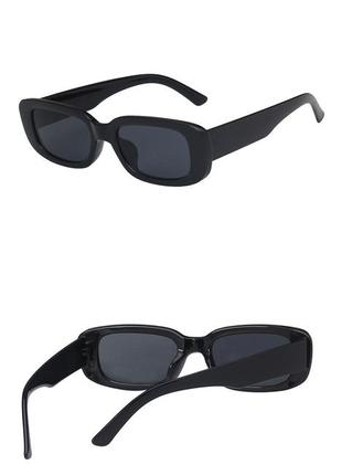 Модні сонцезахисні окуляри чорні вузькі ретро окуляри нові альо з дефектом 70032 фото