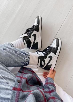 Jordan 1 retro high patent black white кросівки кросівки3 фото