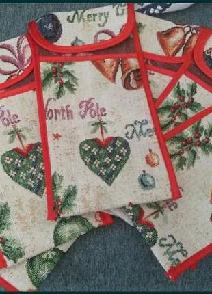 Новорічні конвертики під кухонні прибори (набір 6 штук)