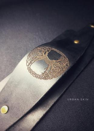 Скандинавский кожаный браслет викинга