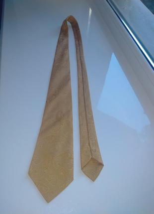 Мужской жёлтый галстук с узором st.michael1 фото