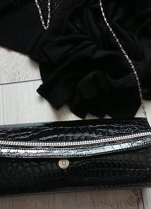 Каркасный чёрный клатч 5