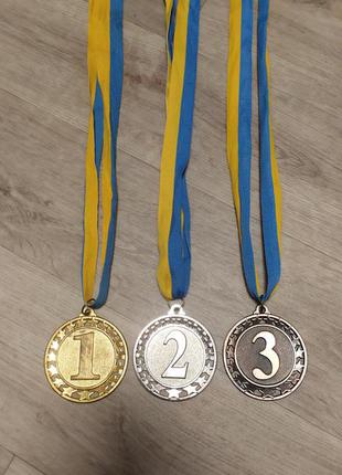 Наградные медали 1,2,3 место комплект3 фото