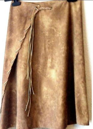Юбка на запах трансформер ламинированная кожа дизайнер костюм комплект корсет премиум