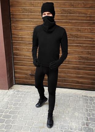 Чоловіча термобілизна чорно кольору, комплект термобілизна 4в12 фото