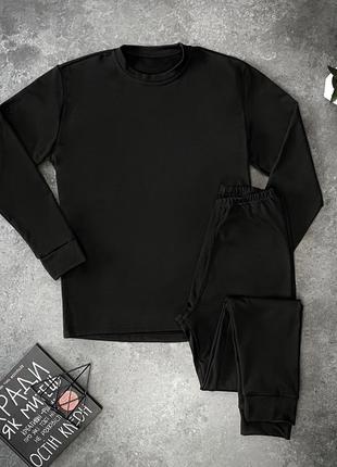 Мужское термобелье чёрно цвета, комплект термобелье 4в1