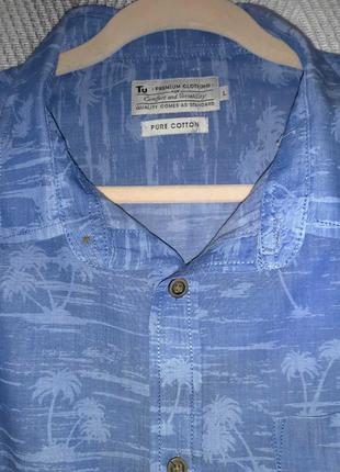 Чоловіча гавайська сорочка з коротким рукавом, шведка, гавайка 100% бавовна3 фото