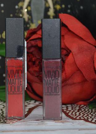 Блиск для губ maybelline new york color sensational vivid matte liquid оригінал2 фото
