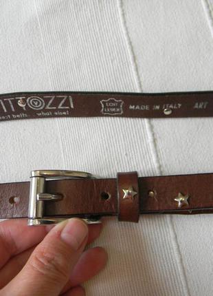 Шкіряний ремінь vittozzi belts італія на обхват 85-95 см